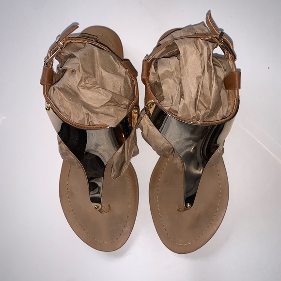 Aldo Tan & Gold Sandals - Picture 3 of 4